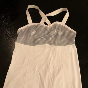 Lululemon white tank with gray detailed top